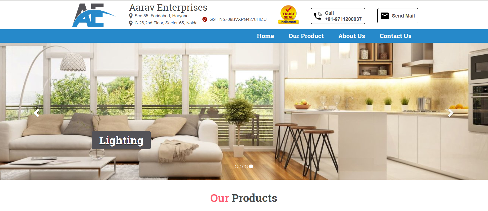 Aarav Enterprises website