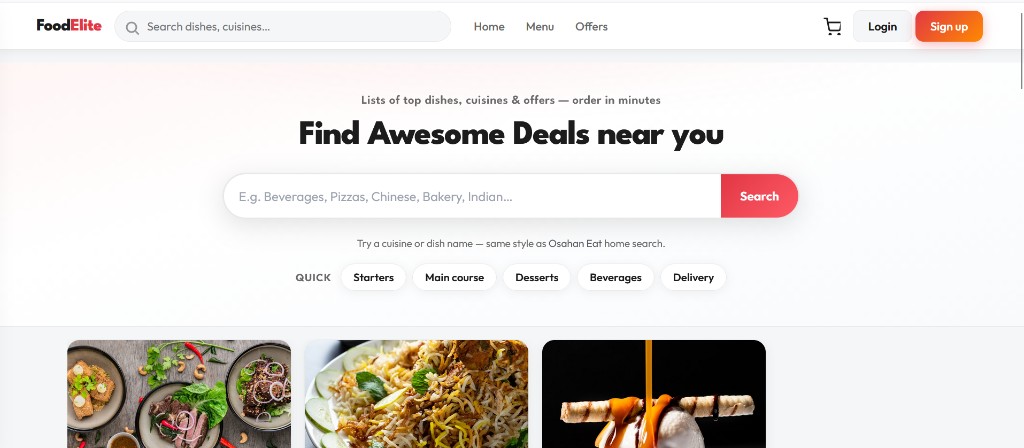 Food Elite food delivery platform